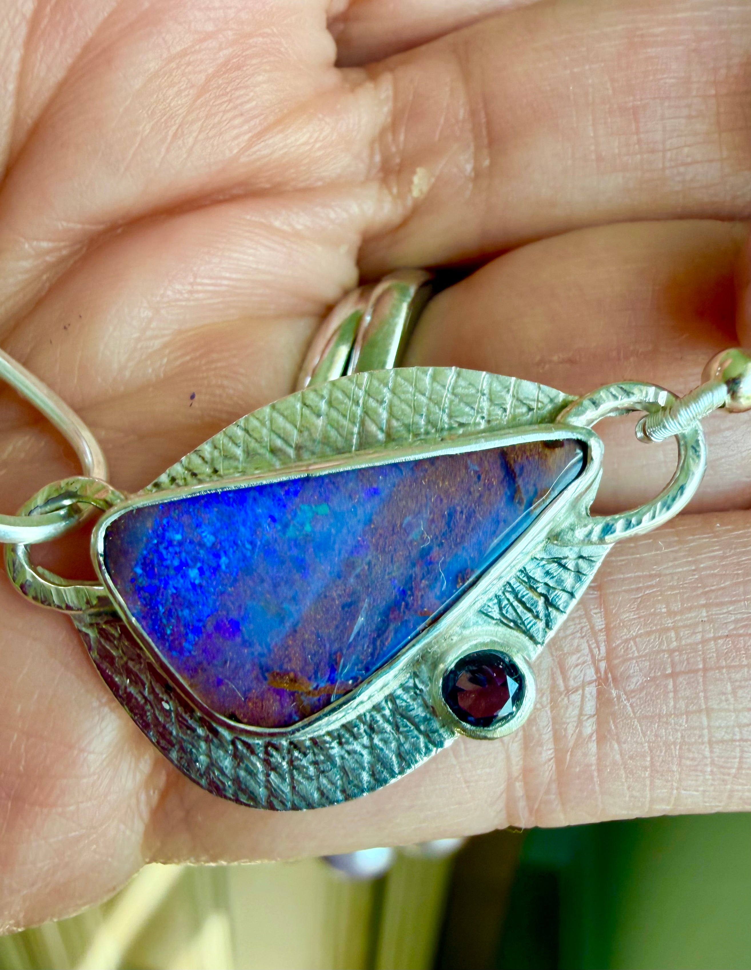 Edison Pearl Necklace: Boulder Opal Clasp, Multi Color Freshwater Pearls