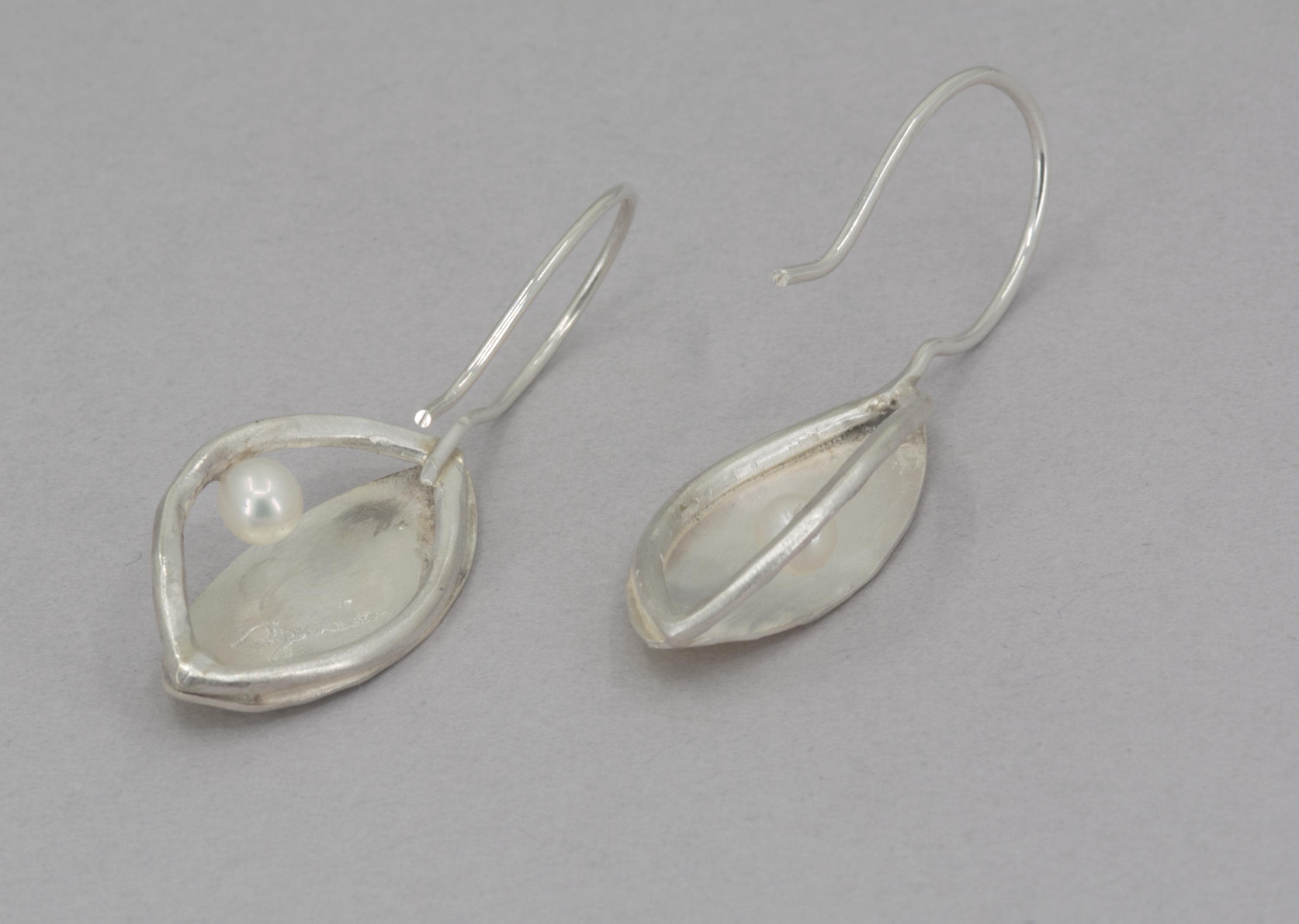 Gold Leaf Earrings: Sterling Silver Bimetal, Artisan Botanical Jewelry