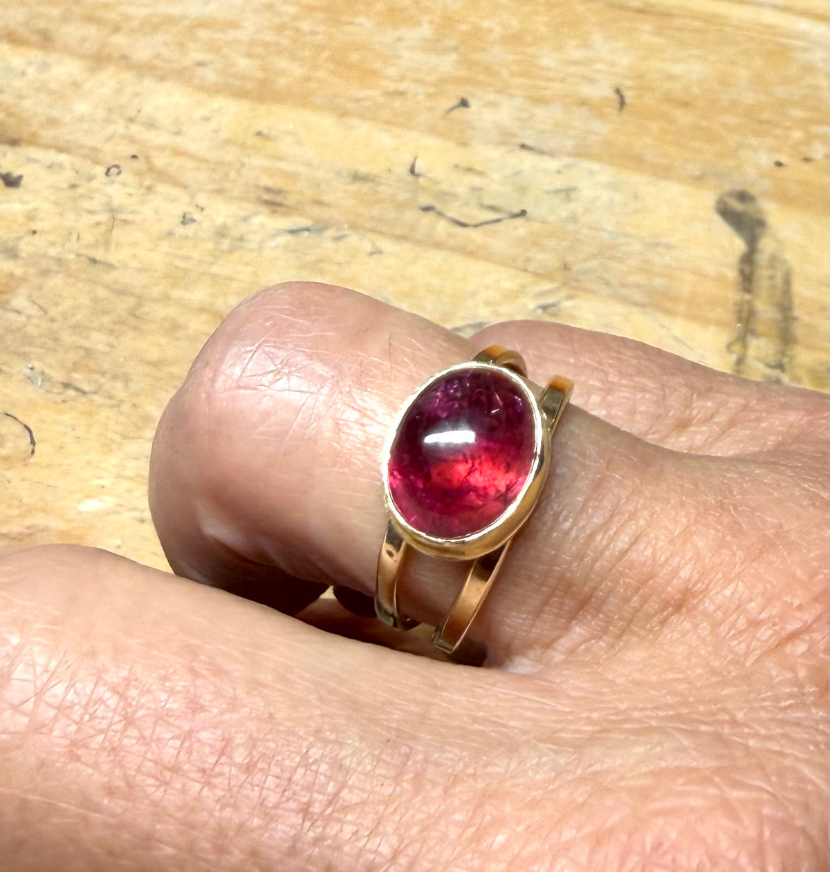 Pink Tourmaline Ring | Handmade 18K & 14K Gold | Zenia Lis Jewelry