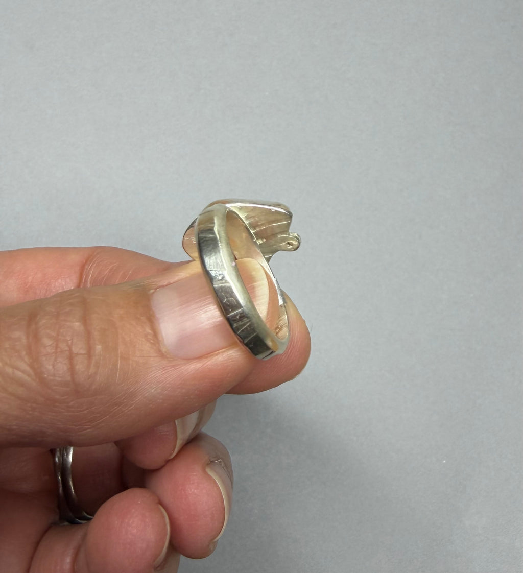 Purple Australian Boulder Opal Ring, Sterling Silver, Size 8