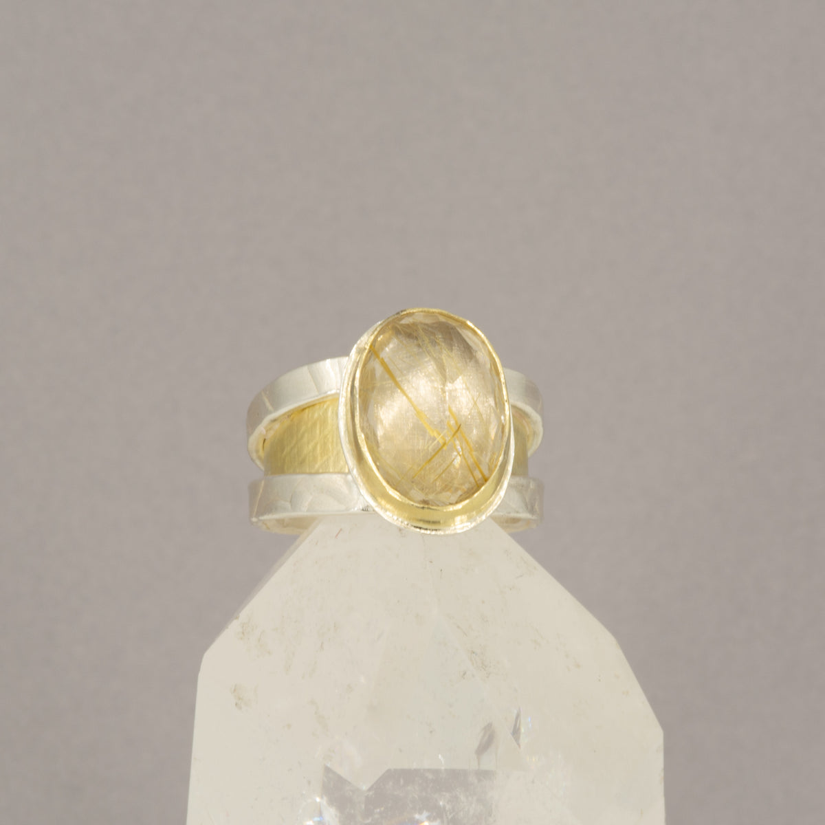 Rutilated Quartz Ring | 18K Gold & Silver | Zenia Lis Jewelry