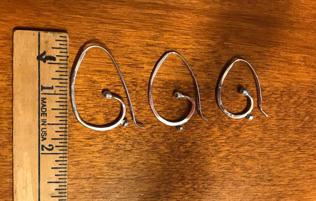 Sterling Silver Hoops with Stone Drop