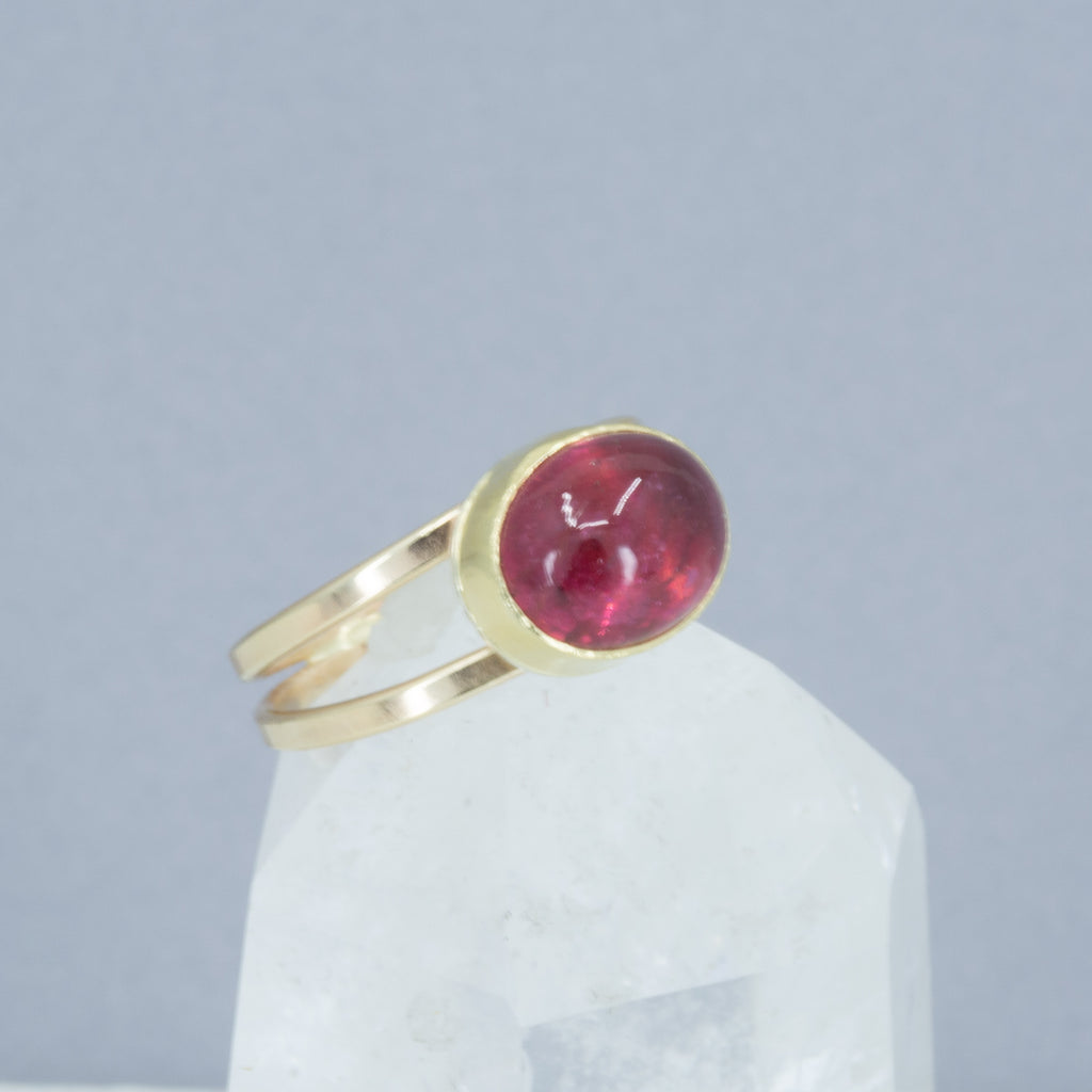 Pink Tourmaline Ring | Handmade 18K & 14K Gold | Zenia Lis Jewelry
